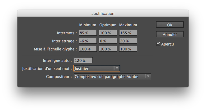 réglages de Gilles D.